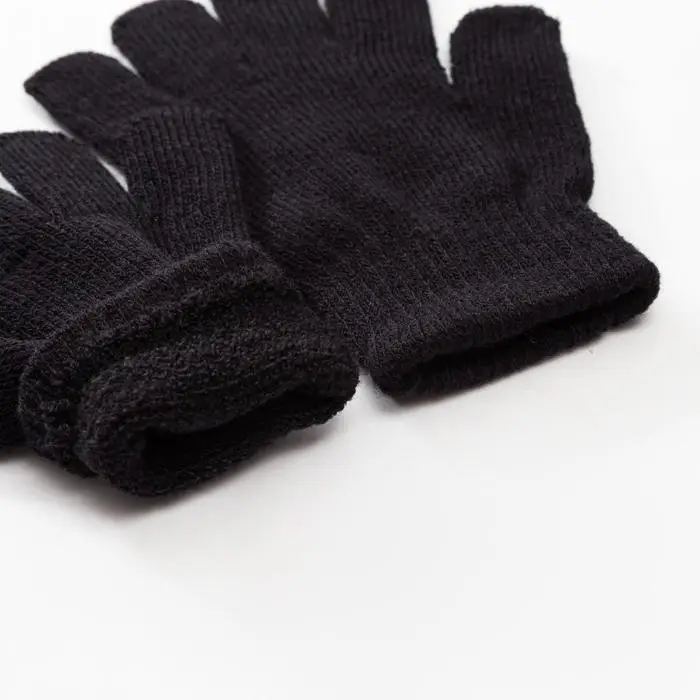 Перчатки детские MINAKU "Однотонные",цв. черный, р-р 15 (6-8 лет)