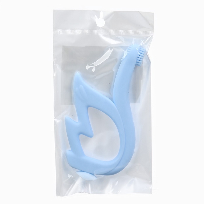 Прорезыватель силиконовый для зубов Крошка Я «Лебедь», щеточка, на присоске, голубой Прорезыватель силиконовый для зубов Крошка Я «Лебедь», щеточка, на присоске, голубой