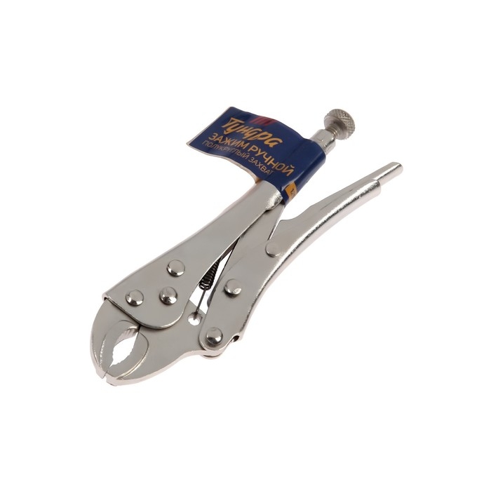 Зажим ручной ТУНДРА, полукруглый захват, с фиксатором, 125 мм Зажим ручной ТУНДРА, полукруглый захват, с фиксатором, 125 мм