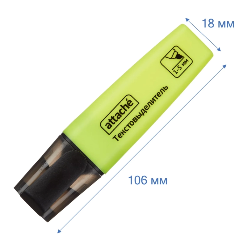 Маркер текстовыделитель Attache Colored 1-5мм желтый