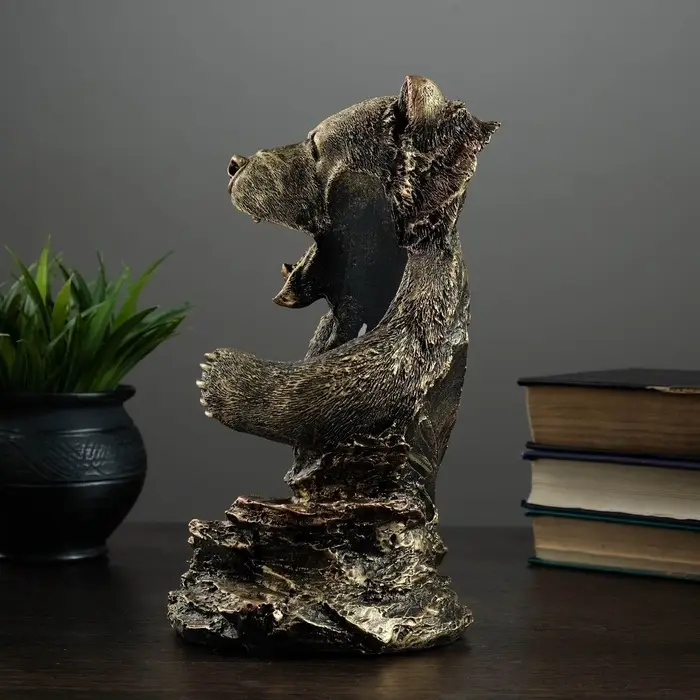 Подставка для бутылки &laquo;Медведь&raquo;, под бронзу 15&times;16&times;25 см