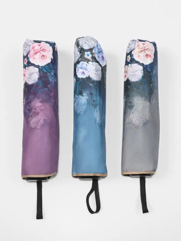 Зонт механический &laquo;Пионы&raquo;, эпонж, 4 сложения, 8 спиц, R=48/56 см, d=96 см, МИКС