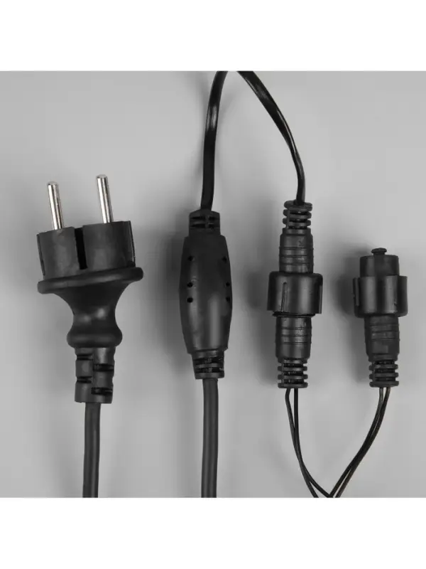 Гирлянда &laquo;Бахрома&raquo; 6&times;0.7 м, IP44, УМС, тёмная нить, 120 LED, свечение тёплое белое, 220 В