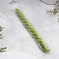 Свеча витая, 2.3&times;24.5 см, 5 ч, 50 г, оливковая