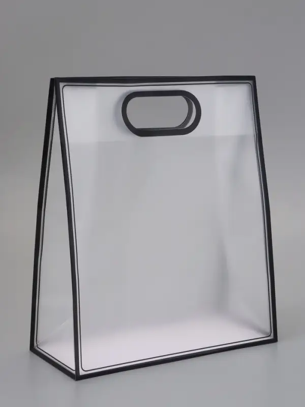 Пакет ПП с вырубной ручкой, прозрачный, 33&times;28&times;12 см, чёрный