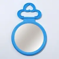 Зеркало настольное, круглое, настенное, 11.5&times;17.8 см, (d=9.5 см), голубое