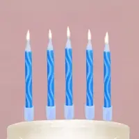 Свечи для торта &laquo;С Днём Рождения&raquo;, голубые, 10 шт., 7,5 х 0,5 см