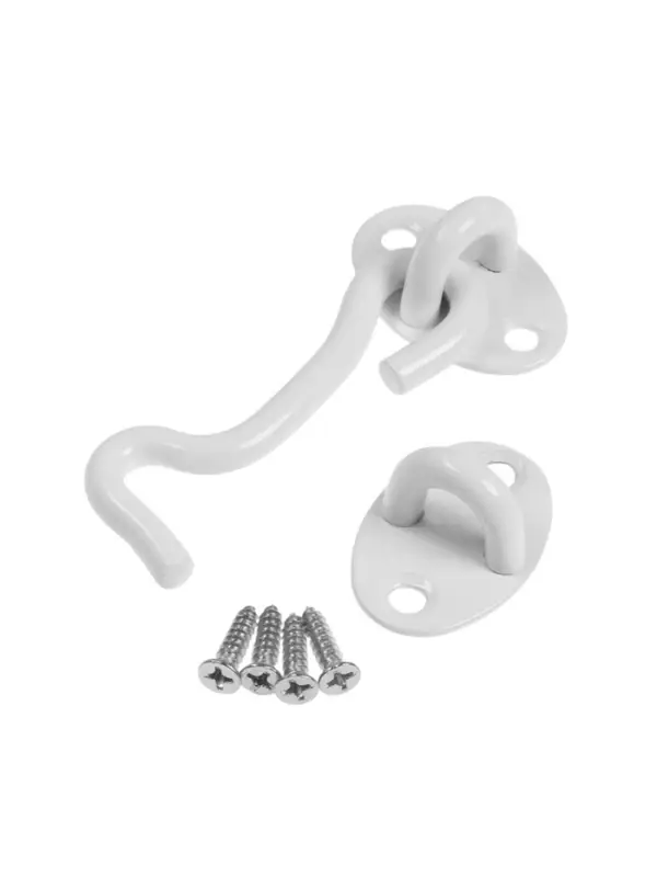 Крючок ветровой LOCKLAND KV001, L=75 мм, нержавеющая сталь, белый, 2 шт.