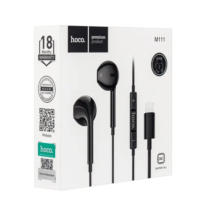 Наушники Lightning M111 HOCO Черный