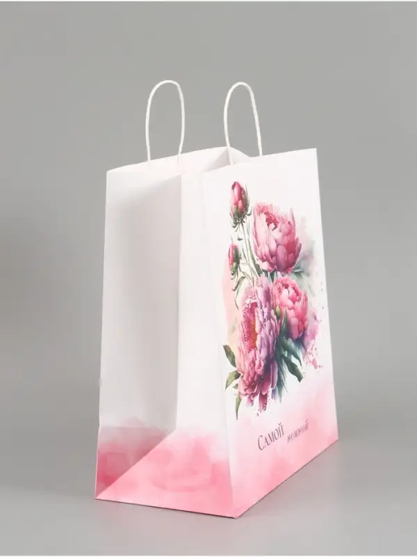 Пакет крафт "Самой нежной" 32 х 17 х 37 см