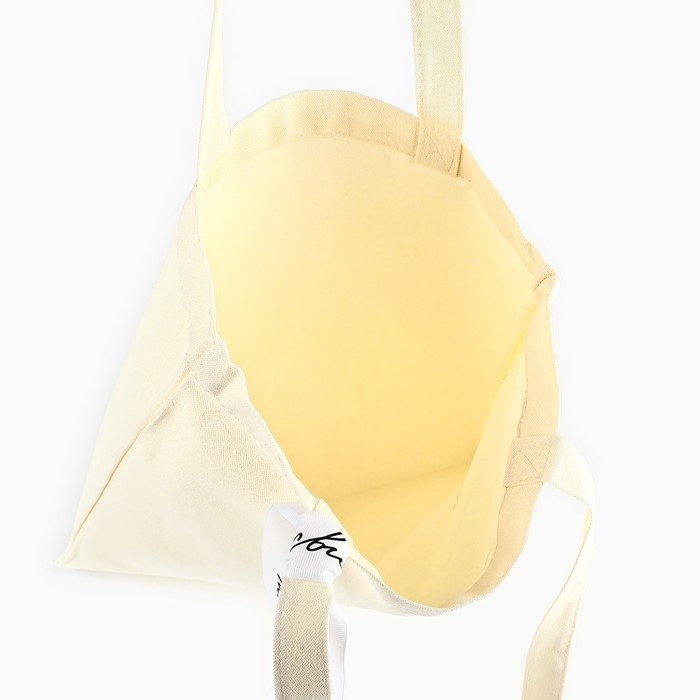 Шопер с лентой «Пойдем на свидание», 35х0,5х40 см, цвет бежевый Шопер с лентой «Пойдем на свидание», 35х0,5х40 см, цвет бежевый