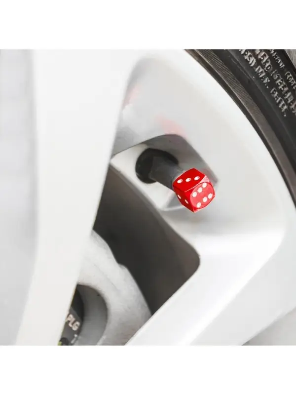 Колпачок на вентиль TORSO, &laquo;Кубик&raquo;, красный, набор 4 шт.