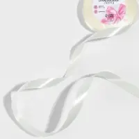 Лента атласная, 12 мм, 23&plusmn;1 м, сливочная №02