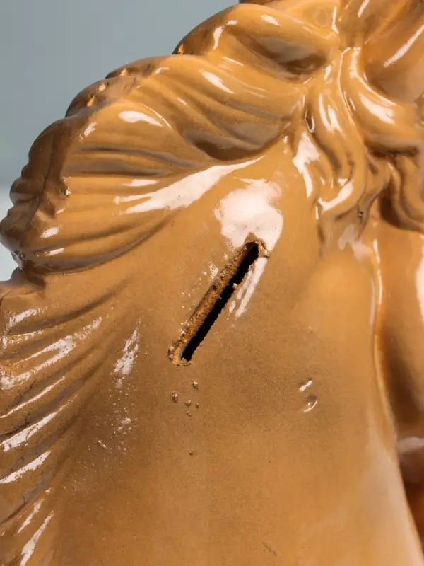 Копилка "Голова коня  Гнедая" высота 25 см, коричневый