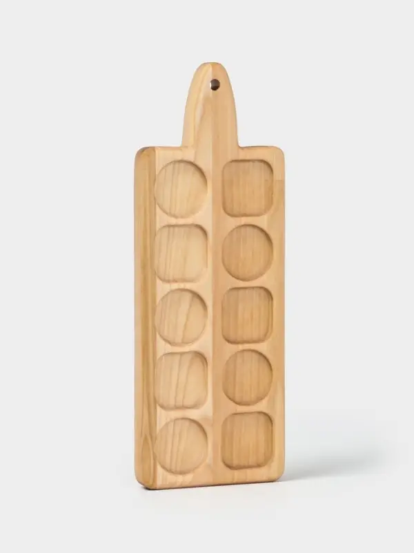 Доска - менажница деревянная для подачи шотов Adelica, на 5 рюмок, 30&times;13&times;1.8 см, берёза