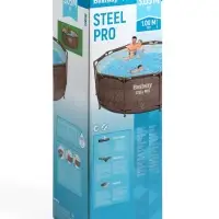 Бассейн каркасный Steel Pro, 305&times;100 см, круглый, цвет ротанг, 5617P Bestway