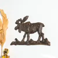 Крючки настенные &laquo;Лось на бревне&raquo;, ключница декоративная, чугун, 23&times;15&times;2.2 см