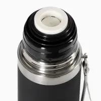 Термос гильза Мастер К, 500 мл, 24&times;7 см, с кружкой, с помпой, сохраняет тепло 10 ч, нержавеющая сталь, чёрный