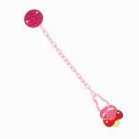 Соска - пустышка латексная ортодонтическая &laquo;Мур-мур&raquo;, от 0 мес., с держателем, розовая