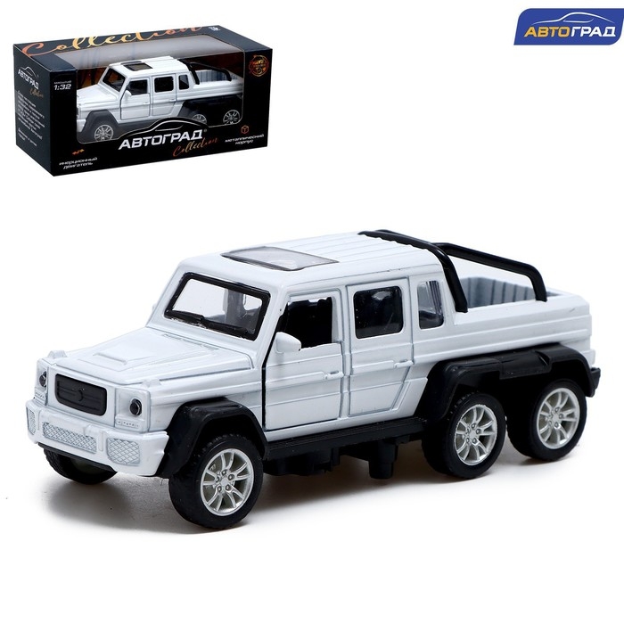 Машина металлическая «Джип 6X6», 1:32, инерция, цвет белый Машина металлическая «Джип 6X6», 1:32, инерция, цвет белый