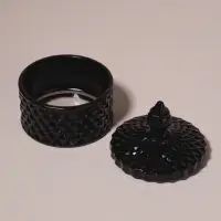 Стеклянная шкатулка для украшений &laquo;Ромбы и купол&raquo;, с крышкой, d=8.3&times;10.5 см, чёрный