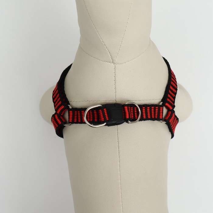 Шлейка рельефная 36-49 х 1,5 см, красно-чёрная Шлейка рельефная 36-49 х 1,5 см, красно-чёрная