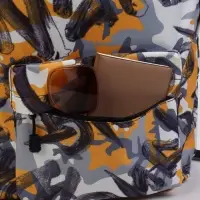 Рюкзак школьный, с абстрактным принтом, размер 30&times;13&times;42 см, жёлтый