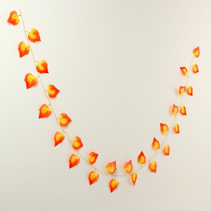 Декор &laquo;Гирлянда из листьев&raquo; длина: 2,4 м, ширина: 23 см, цвет жёлто-красный