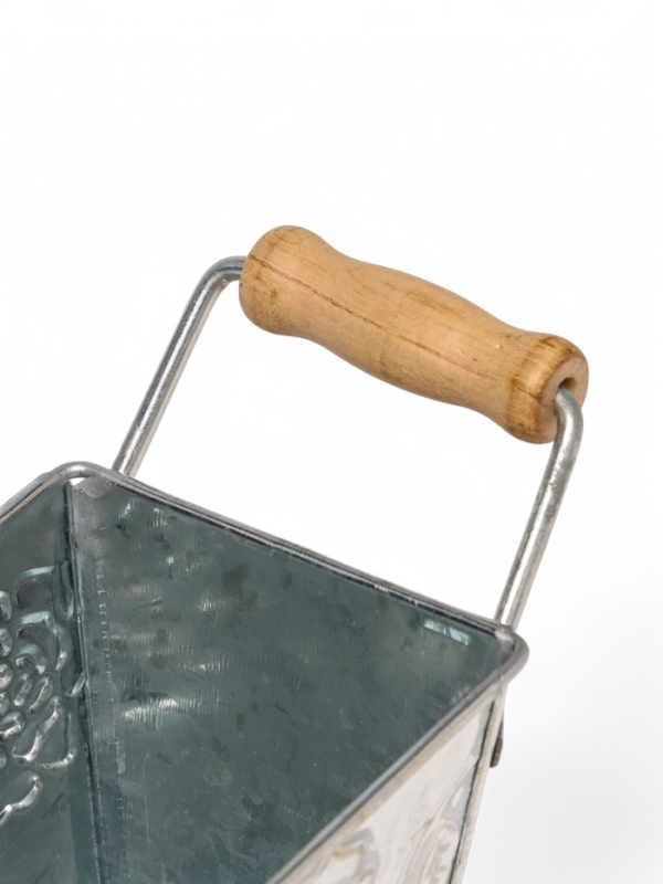 Кашпо с деревянными ручками "Бонсай Альва" 16х8х8см