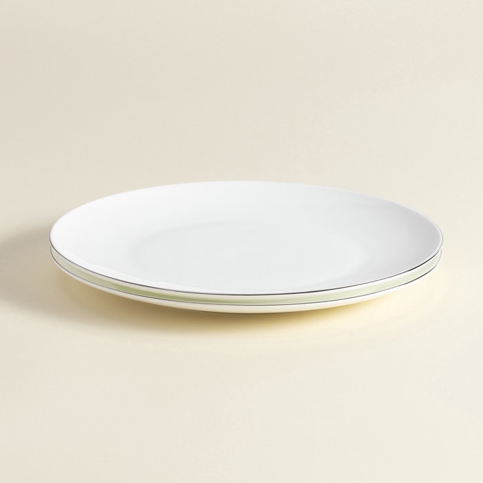 Тарелки SL Home «Каскарон», d=27 см, набор 2 шт, костяной фарфор, белые