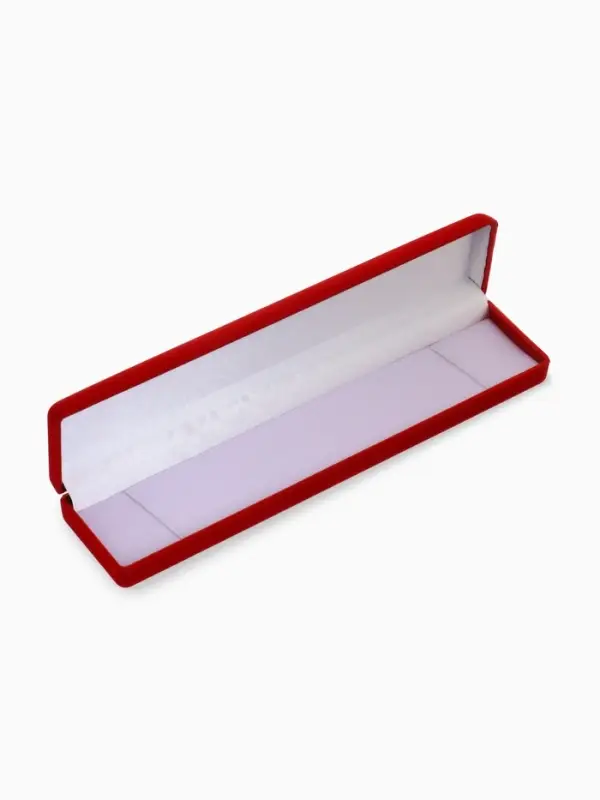 Футляр бархатный под браслет, цепочку, часы &laquo;Пенал&raquo;, 21.5&times;5&times;2.5 см, красный, вставка белая