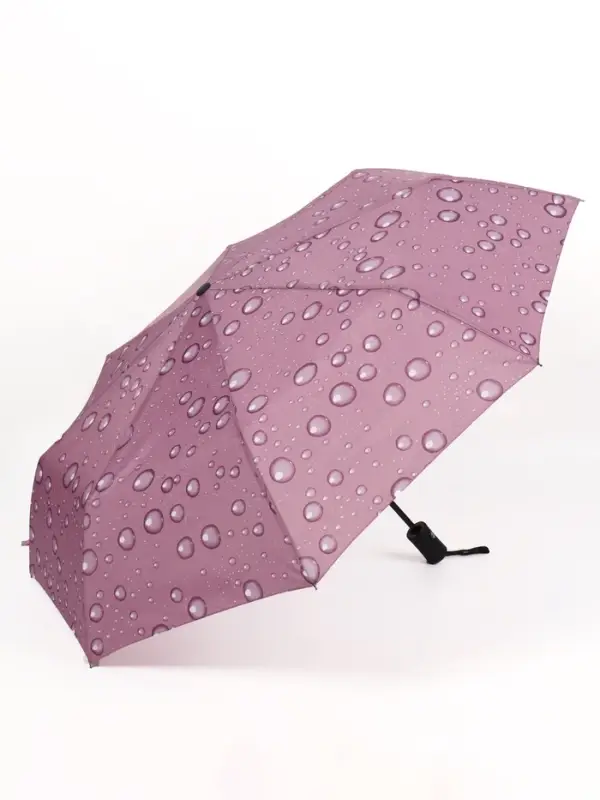 Зонт автоматический &laquo;Капли&raquo;, 3 сложения, 8 спиц, R=47/55 см, D=94 см, рисунок МИКС