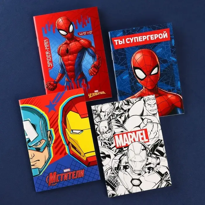 Блокнот А6 32 л на скрепке, 4 вида, МИКС Блокнот А6 32 л на скрепке, 4 вида, МИКС