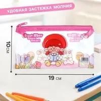 Пенал на молнии Calligrata &laquo;Зверушки&raquo;, прозрачный, ПВХ, МИКС