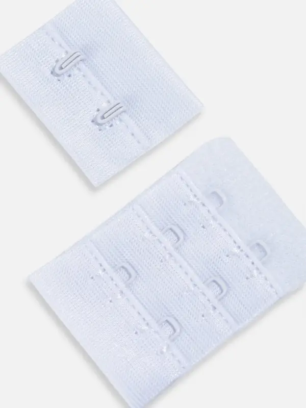 Застёжка для бюстгальтера, 3 ряда 2 крючка, 4.7&times;3.2 см, 2.7&times;3.2 см, 10 шт., белая