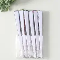 Веер пластик, текстиль "Бабочки и цветы на леопарде" МИКС 23 см