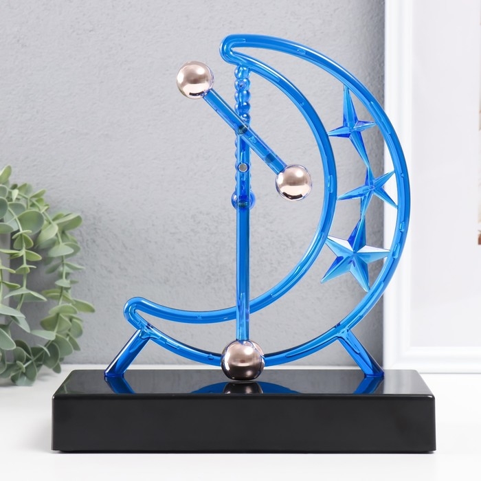 Маятник пластик Маятник пластик "Месяц и звезды" от батареек, синий 21,8х8,8х24,2 см