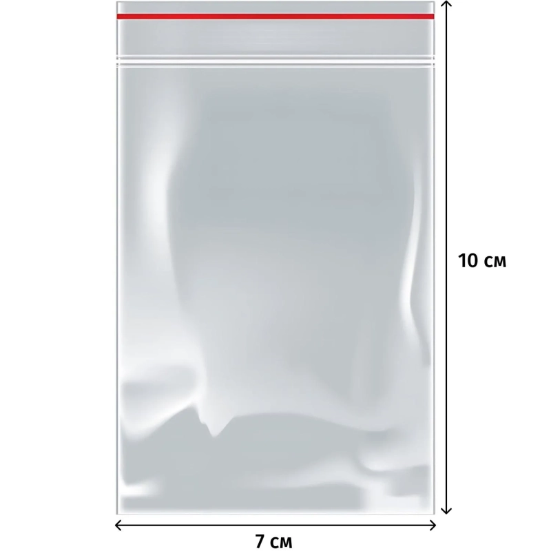 Пакет с замком (Zip Lock) 7 х 10 см, 32 мкм, 1000 шт/уп