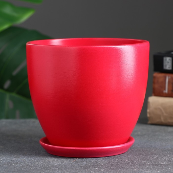 Горшок цветочный Горшок цветочный "Колор Гейм" красный, 1,4 л