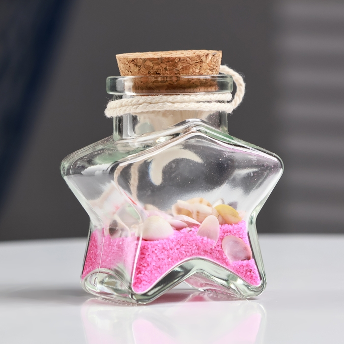 Сувенир в бутылке звезда Сувенир в бутылке звезда "Ракушки" 8*6*4см, микс