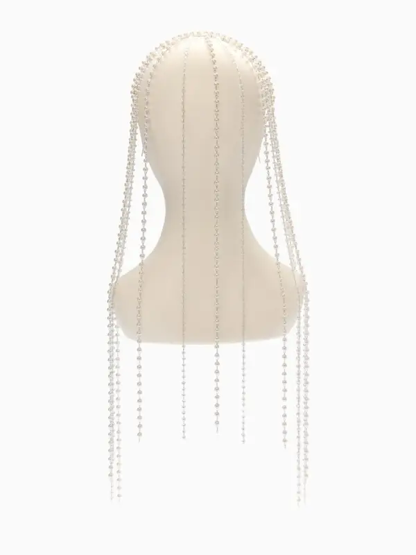 Украшение для волос «Паутина», 50 см, белое в серебре Украшение для волос «Паутина», 50 см, белое в серебре