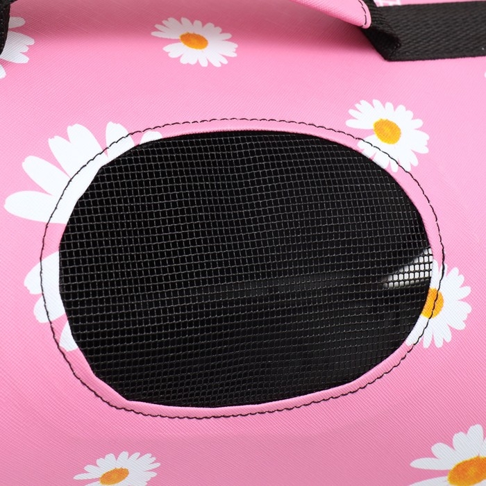 Сумка - переноска для животных  Сумка - переноска для животных "Цветы", розовая, размер L, 53 х 21 х 29 см