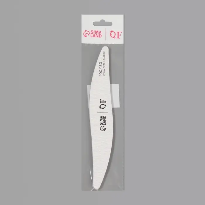 Пилка для ногтей, лепесток, 100/180 грит, 18 см, серая