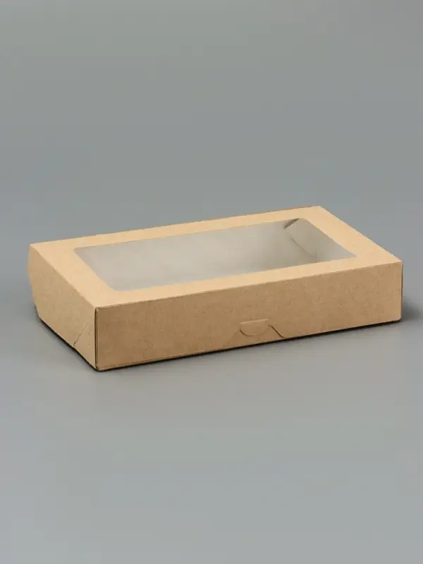 Контейнер навынос, с окном, крафт, МИКС, 20×12×4 см