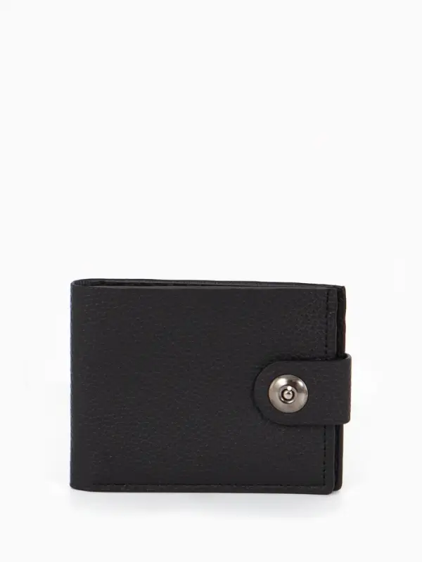 Портмоне мужское на магните, отдел для купюр, для карт, цвет чёрный