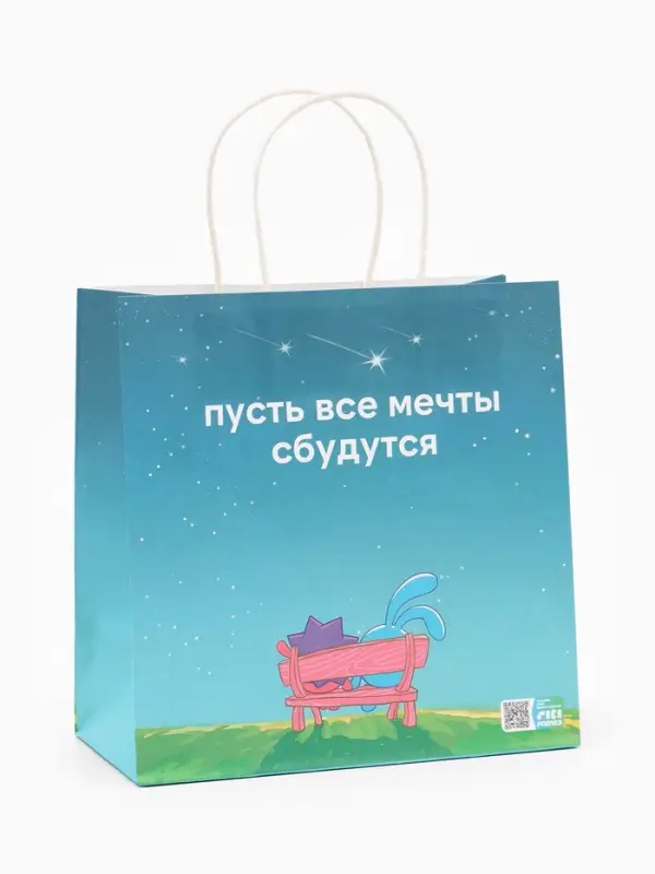 Пакет подарочный &laquo;Мечты сбываются&raquo;, Смешарики, 22&times;22&times;11 см