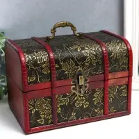 Шкатулка для украшений &laquo;Сундучок. Цветы и бамбук&raquo;, дерево, состаренная, 15&times;22&times;15.5 см, МИКС