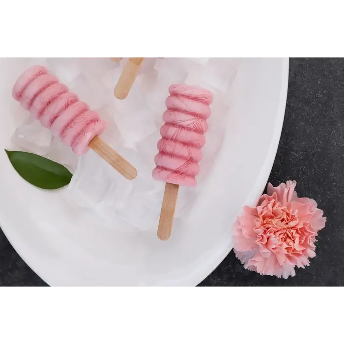 Форма для мороженого Доляна &laquo;Моника&raquo;, силикон, 19.5&times;11 см, 4 ячейки (6.7&times;3.2 см), МИКС