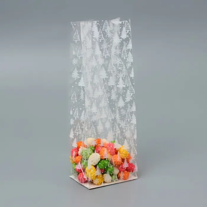 Пакет подарочный новогодний с жёстким дном 6×8×23 см Пакет подарочный новогодний с жёстким дном 6×8×23 см