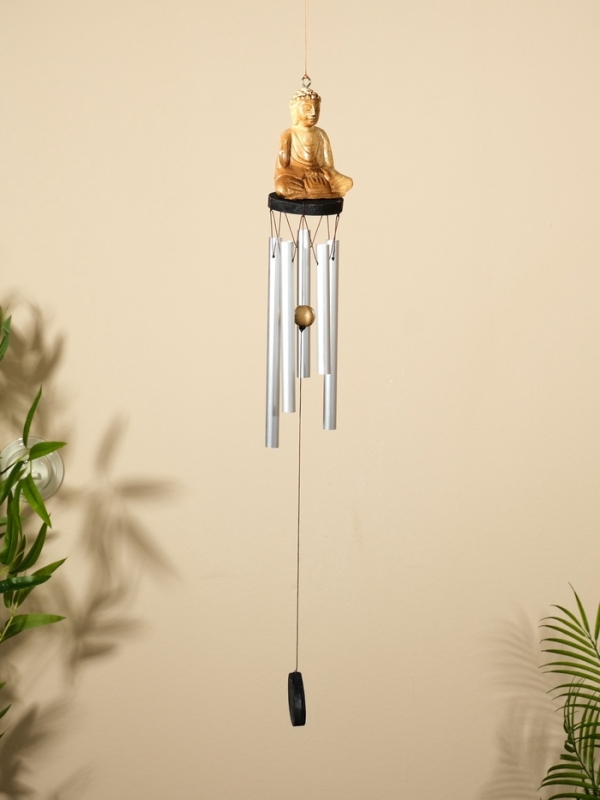 Музыка ветра "Будда" дерево, алюминий 9х7х70 см